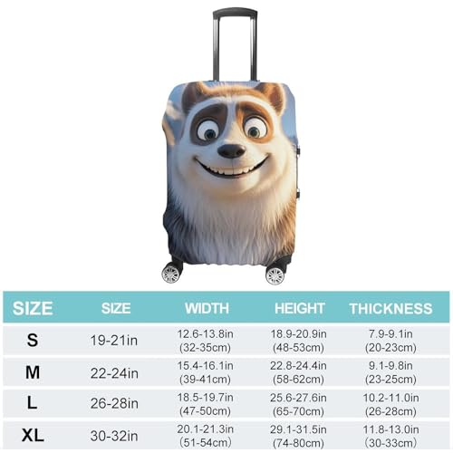Smiling Animal Luggage Cover, Elastic Luggage Protector Fits 19-32in Suitcases, Washable & Anti-Scratch Suitcase Cover for Men Women L2