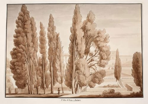 Tableau la Villa D'este d'Agostino Tofanelli pour decoration murale salon