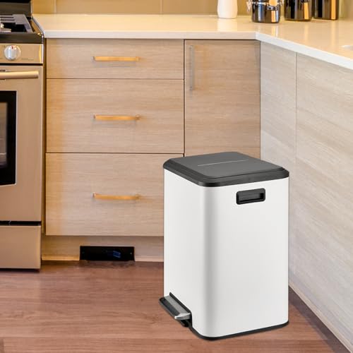 Caneca de basura dual 30 litros acero inoxidable blanca miniatura 7