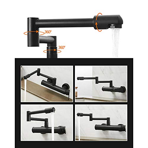 Grifo de cocina monomando de diseño negro con cabezal extraíble multifunción 7
