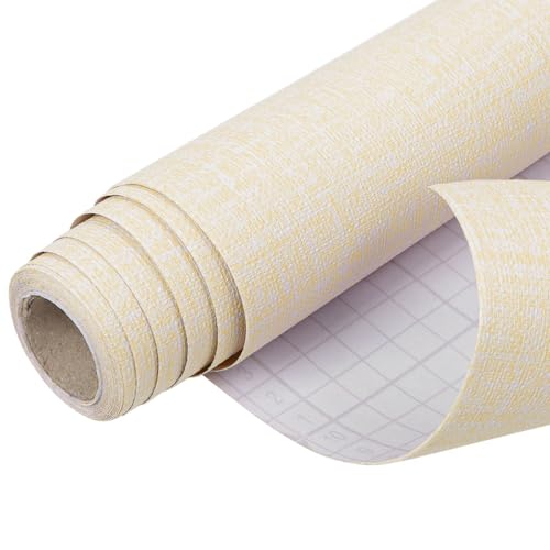 Arthome vinilo adhesivo muebles 40cmx3m Texturizado Grasscloth Papel Pintado,Autoadhesivo Removible Contacto Papel Adhesivo para Dormitorio Estar Armario,Revestimiento mural adhesivo(Beige）