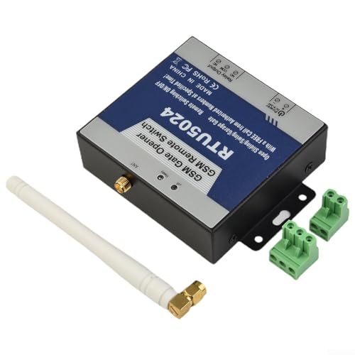 Feeshoppher RTU5024 GSM Sistema de acceso de puerta de apertura de puerta de control remoto con tarjeta SIM compatible con red de banda cuádruple 850/900/1800/1900MHz para control de puerta de garaje