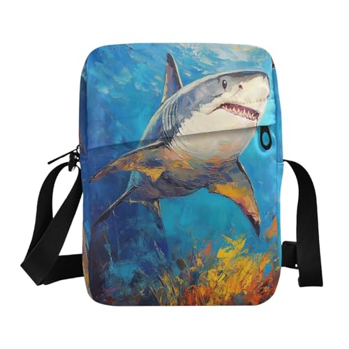 messenger bag for women crossbody Shoulder Bag For Woman crossbody purses for women Adjustable Strap for Shopping Shopping- Ocea Sea Shark
