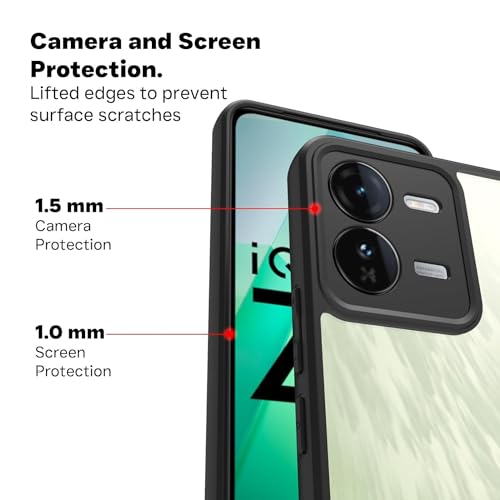 Image of Transparent Hard Back Cover case Mobile Cover for IQOO Z9 5G - Transparent Grip Case /Shockproof Corners with Camera Protection