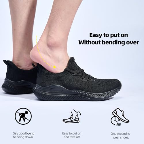 Mens Wide Sneakers - Slip On Memory Foam Walking Shoes Breathable Non Slip Tennis Running Shoe Ultra Lightweight Comfortable Workout Gym Jogging and Casual Sports3