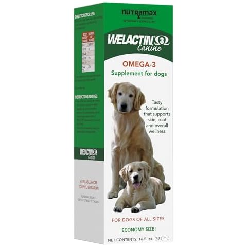 Nutramax Welactin Omega-3 Fish Oil Skin and Coat Health Supplement Liquid for Dogs - 16 Ounce Cover
