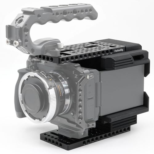 FusionRig New Camera Cage Extension Module Compatible with Nikon ZR Build-in Voltage Display with 4 D-Tap Dual USB-C Ports