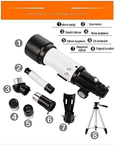Telescopio Refractor 50 mm con trípode y mochila miniatura 7