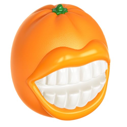 Orange Squeaky Dog Toys for Moderate Chewers, Interactive Dog Che...