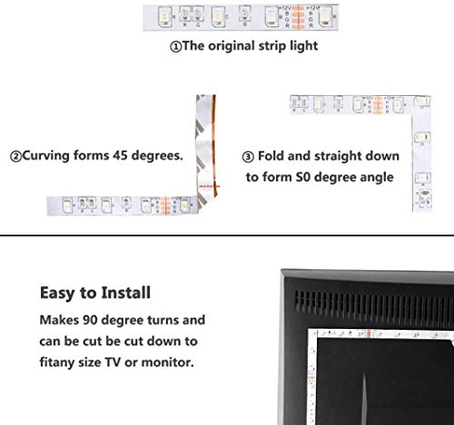 Eiechip 5V USB LED Strip Light 16.4ft,RGB TV Backlight 2835 Lighting for TV Room Holiday Decoration with 24 Keys Remote Controller - Thumbnail 6