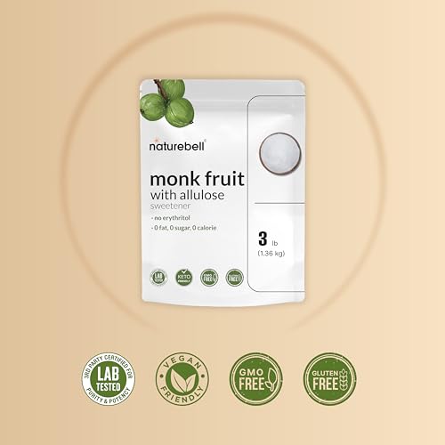Monk Fruit & Allulose Sweetener with No Erythritol, 3 Pounds | 0 Aftertaste, 0 Calories, 0 Net Carbs – 1:1 Sugar Substitute – Perfect Sweet Balance for Baking, Cooking, Beverages – Keto, Vegan - Image 4
