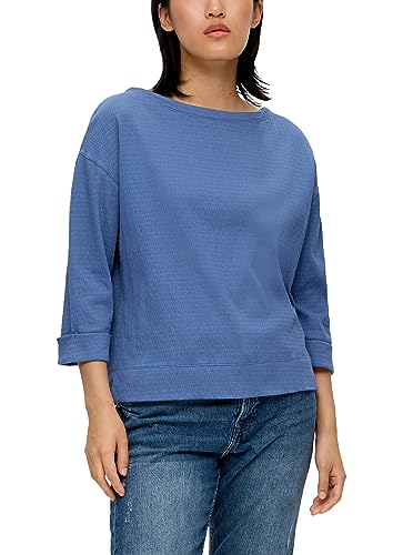 T-Shirt Manches 3/4 Femme s.Oliver en Coton Doux de Couleur Unie
