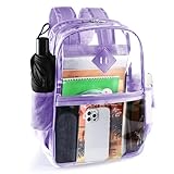 VGJ Clear backpack,Clear Backpack for School,Heavy Duty PVC Transparent Backpack, With Water-Resistant PVC Plastic Material and Ruggedly Ruinforced Shoulder Straps