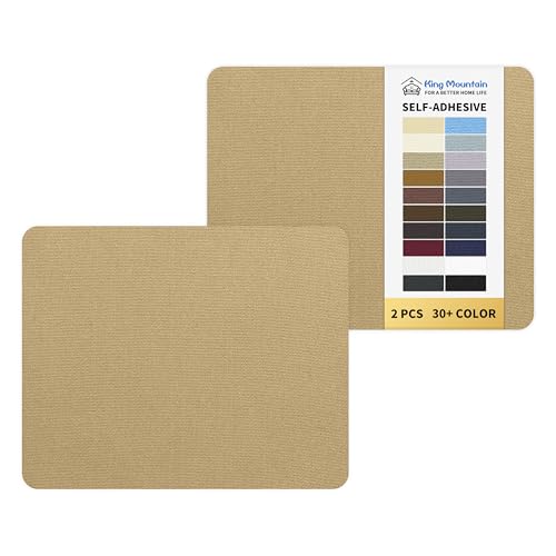 KING MOUNTAIN Canvas Repair Patch 9 x11 Inch 2 Pcs Self-Adhesive Waterproof Fabric Patch for Sofas, Tents, Furniture,Tote Bags, Car Seats (Flaxen)