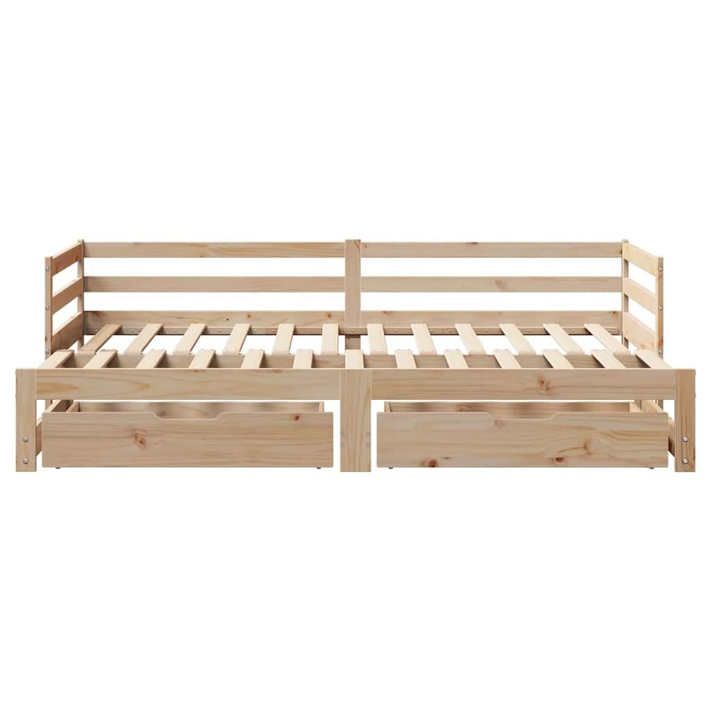 vidaXL Sofa rozsuwana z szufladami, bez materaca, 90x190 cm