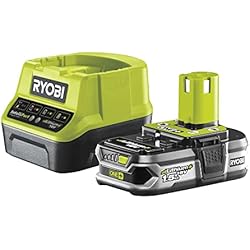 Cargador Bateria Ryobi 18V RYOBI - Pack 1 Cargador Rápido 2.0 A/h + 1 Batería Litio+ 18V ONE + 1,5 Ah - Batería Multiusos Compatible con Más de 200 Herramientas de Bricolaje, Jardinería, Limpiez, Automoción RYOBI - RC18120-115