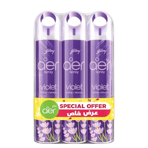 Godrej Aer Spray Room Freshener for Home and Office 3 x 300 ml Violet Valley Bloom