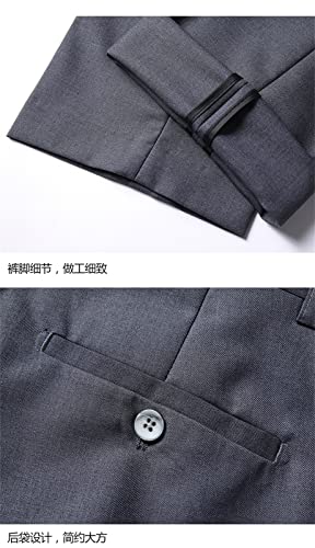 Men's 3 Piece Suit (Blazer+ Waistcoat + Trousers) Men Simple Business Job Interview Gentleman Suit Slim 3-Piece Suit4