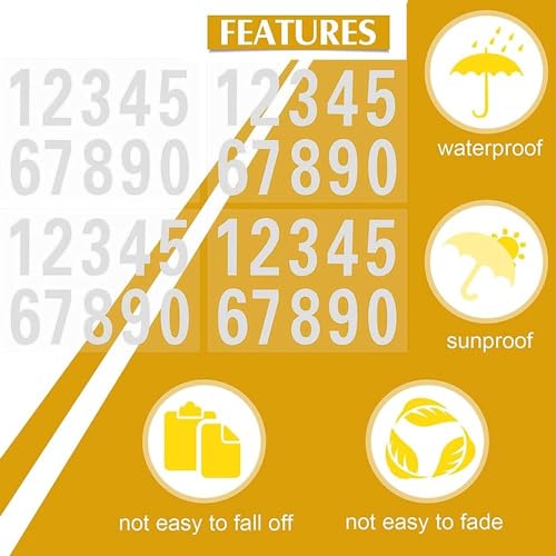 Image of 40Pcs Reflective Mailbox Number Sticker Decal Adhesive Reflective Address Numbers 0-9 for Window,Signs,Door,Cars(1 inch),Mailbox Numbers,Tools and Home Improvement,Mailbox Accessories and Hardware