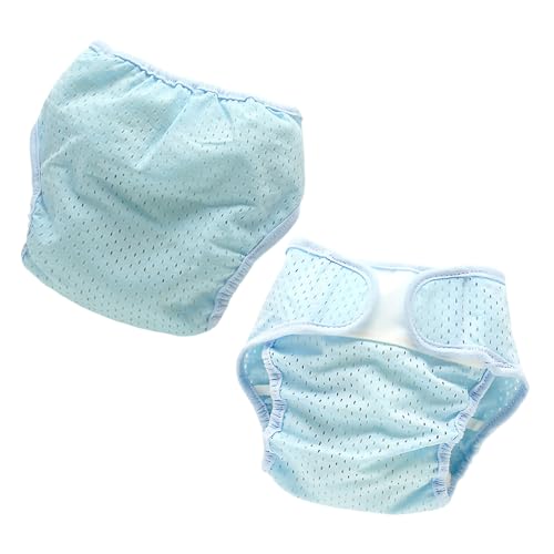 ifundom 2 Pañales Reutilizables para Recién Nacidos Talla S Cubrepañales de Malla Azul Fibra de Poliéster Pañales Absorbentes y Transpirables para Verano Ropa Interior Refrescante para