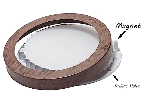 Image of Mufasa 12 Watts Wooden Finish Round LED Surface Panel, Slim Round Ceiling Lamp (15cm) (Warm White)
