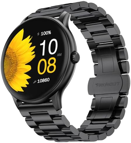 Fire-Boltt Phoenix Pro Round Smart Watch 1.39" Display with Bluetooth Calling, AI Voice Assistant,SpO2 & Heart Rate Monitor, 120+ Sports Modes,IP67 Waterproof Metal Smart Watch for Men & Women - Black