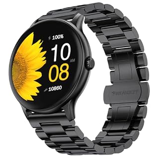 Fire-Boltt Phoenix Pro Round Smart Watch 1.39" Display with Bluetooth Calling, AI Voice Assistant,SpO2 & Heart Rate Monitor, 120+ Sports Modes,IP67 Waterproof Metal Smart Watch for Men & Women - Black