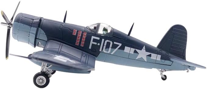 F4U-1 Pirate Fighter Jet Model, 1:72 Scale Metal Pre-Assembled Airplane, Highly Simulation Military Aircraft for Desktop Display or Decor.