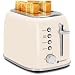Aigostar Retro Toaster 2 Slice - Wide Slots & High Lift, Stainless Steel