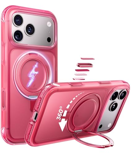 Image of MAGIC JOHN for iPhone 17 Pro Max Case with Stand, Fit for MagSafe Hot Pink