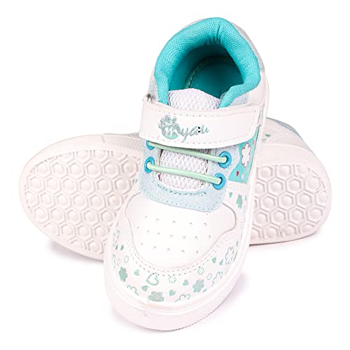 Image of Myau Girls' White Sparkly Printed Shoes - Stylish and Comfortable Footwear for Your Little Princess