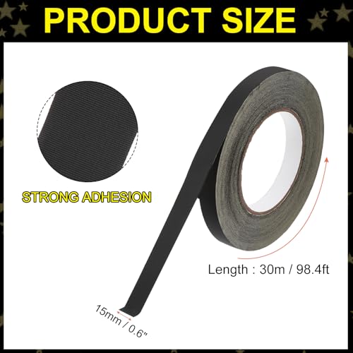 Image of MECCANIXITY Insulating Acetate Roll Cloth Adhesive Tape, 0.6in x 98ft Black Electrical Heat Resistant Fabric Tape for Laptop Electric Automotive Guitar Repair Wire Harness