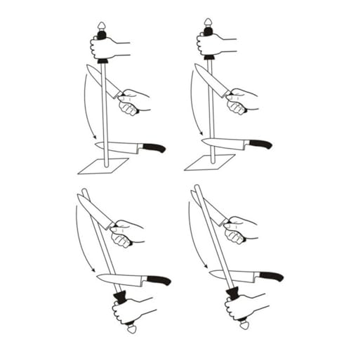 BRIGHTFUFU Diamond Honing Steel Sharpening Rod with Ergonomic Rubber Handle for Precision Kitchen Home and Hunting Use Efficient Sharpener Stick for Butchers and Chefs