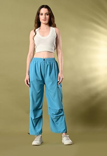 Image of FUNDAY FASHION Women's Regular Fit Mid Rise Solid Lycra Blend Trousers
