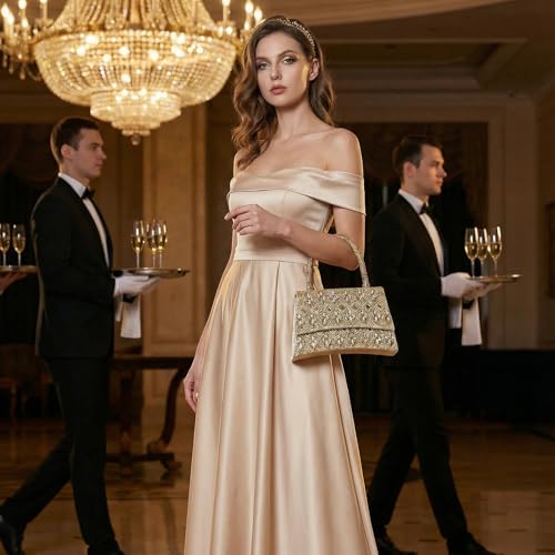 Image of Gripit Rhinestone Evening Handbag Dressy Glitter Sparkle Wristlet Clutch Purses for Women Wedding Prom
