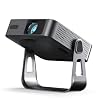 【Officially-Licensed APP & Native 1080P】Thinnest 1.81″ Smart Mini Projector with WiFi and Bluetooth, Auto Focus & Keystone Portable Outdoor Projector, VOPLLS 4K Support Home Movie Projector