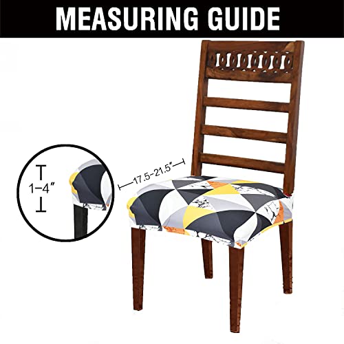 Image of Magical Universal Dining Chair seat Cover Set of 4 Seater pcs are Easily Washable Strechable and Comfortable for Dining Room Home Decor Slip Cover P.2 (Set of 8, Yellow Check)