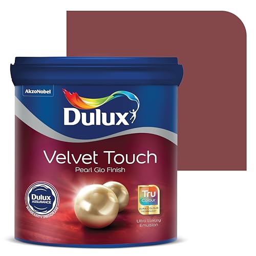 Image of Dulux Velvet Touch Pearl GLO Interior Emulsion Paint (1L, Tomahawk Red) - Luxurious soft-sheen wall paint, highly durable, washable, rich, intense colors, with 6-year warranty
