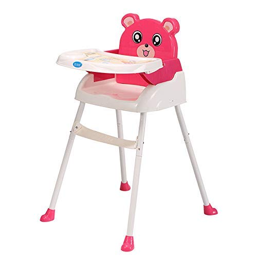 WUPYI2018 Trona plegable para bebé, con bandeja, altura regulable, color rojo Cover
