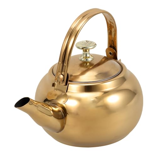 YARNOW - Bollitore da tè a fischio, in acciaio inox, teiera, bollitore per acqua calda, bollitore con manico per piano cottura a gas