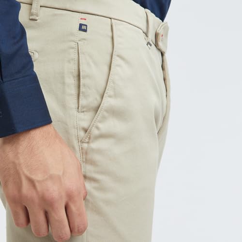 Image of Raymond Men's Pure Cotton Structure Pattern Contemporary Fit Flat Front Casual Trouser
