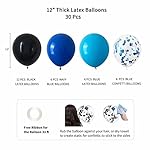 ANSOMO Blue and Black Happy Birthday Party Decorations for Boys Men Banner Balloons Navy Royal Light Blue Pom Poms Foil Curtain Décor Supplies 13th 16th 18th 20th 30th 40th 50th 60th 70th 80th - Image 4