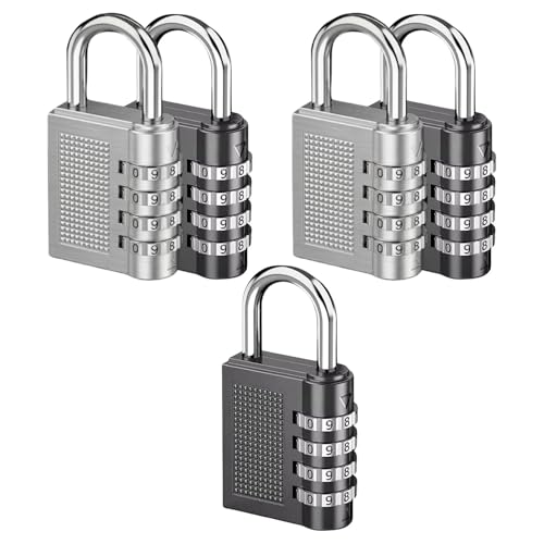Image of Oblivion Number Locks for Door - Multicolour 4-Digit Number Combination Anti-Theft Metal Lock for Travel Bag, Luggage, Door, Tool Box, Resettable PIN Number Padlock (Pack of 5)