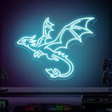 Dragon Neon Sign for Gaming Room Bedroom Bar Wall Decor-Ice Blue