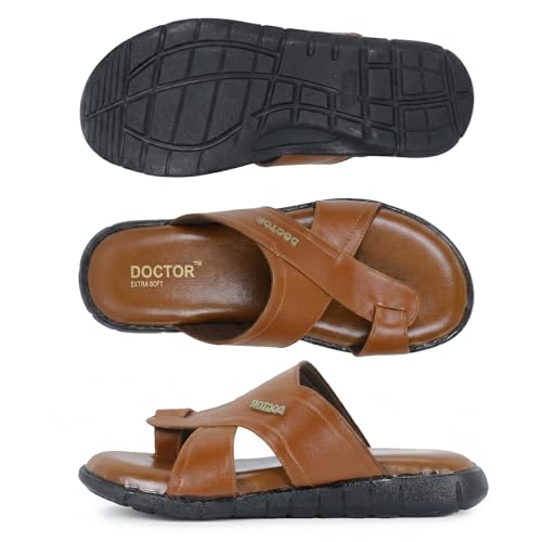 Image of DOCTOR EXTRA SOFT Men's Memory Foam Cushion Footbed Sandals /Chappal for Adults with Adjustable Strap| Diabetic & Orthopedic|LightWeight Comfortable Stylish & Anti-Skid| Dr.Slippers & FlipFlops Gents A-02