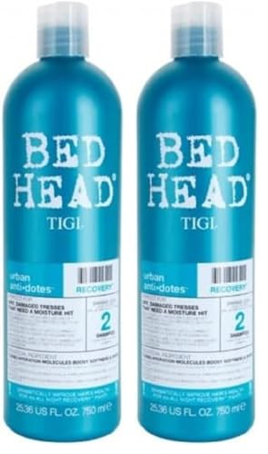 Shampoing hydratant Bed Head TIGI cheveux secs kératine biotine 750ml lot de 2