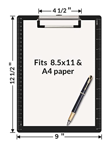 Sunee 12 Packs Black Plastic Clipboards 8.5X11, Clip Board With Low Profile Clip, Classroom And Office Supplies #TOP1