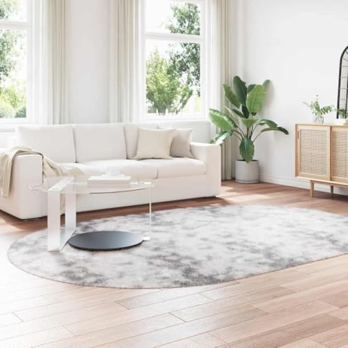 Tapis à poils longs Navara en polyester gris argenté de haute qualité