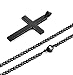 Jstyle Stainless Steel Chain Black Cross Necklace for Men Women, 24 Inch
