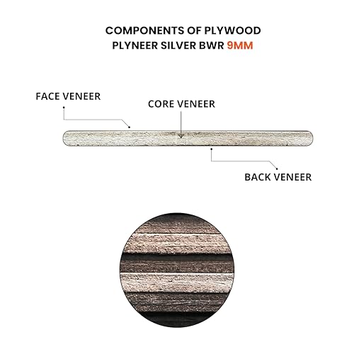 Image of Plyneer Silver BWR Grade Plywood - Premium Gurjan Wood for Bathroom & Kitchen Makeovers (9mm)-7ft x 4ft